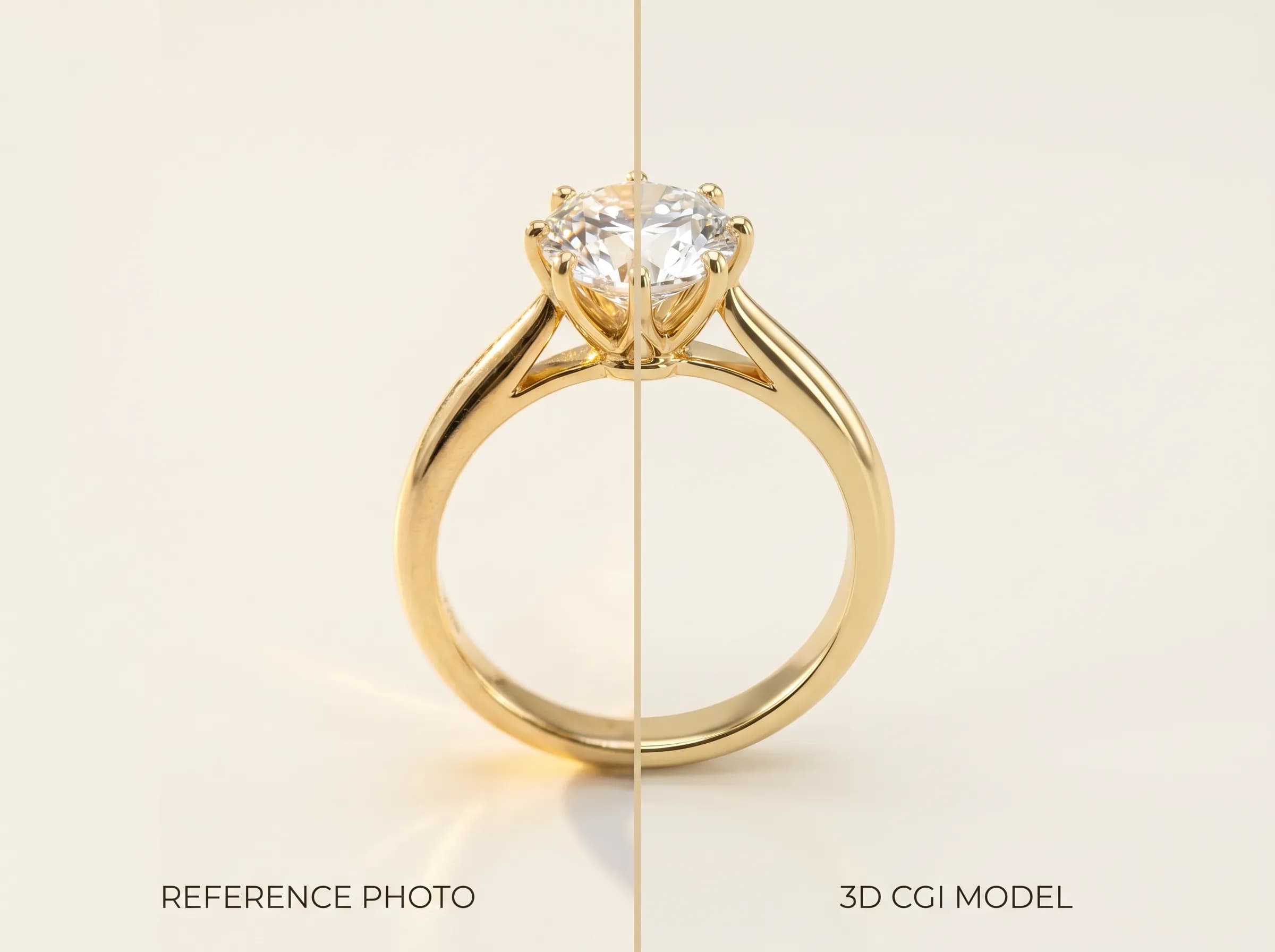 A jewellery reference photo transformed into a 3D model